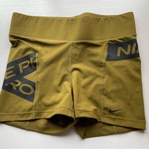 Nike Olive Green Women's Bike Shorts with Subtle Logo